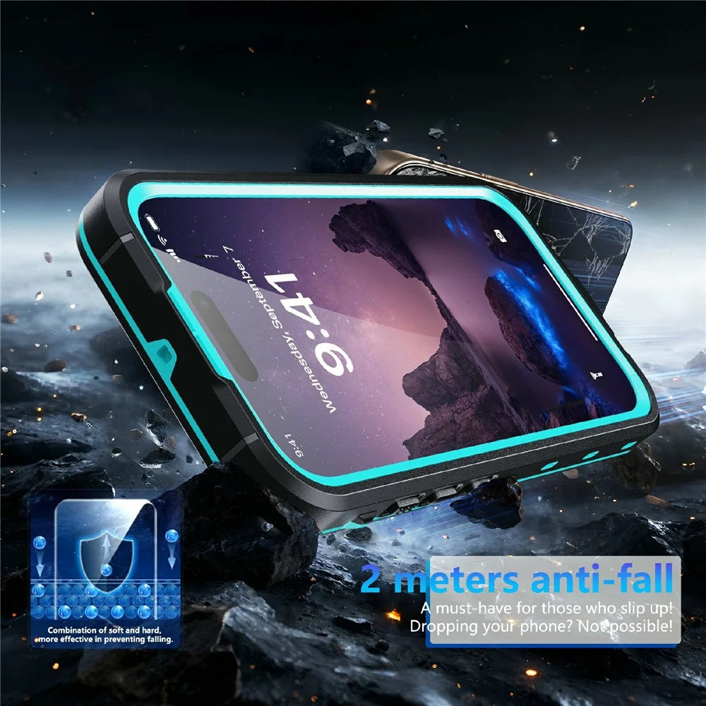REDPEPPER Dot+ Series For iPhone 17 Cellphone Case Compatible with MagSafe IP68 Waterproof Clear Back Phone Cover - Blue - 5