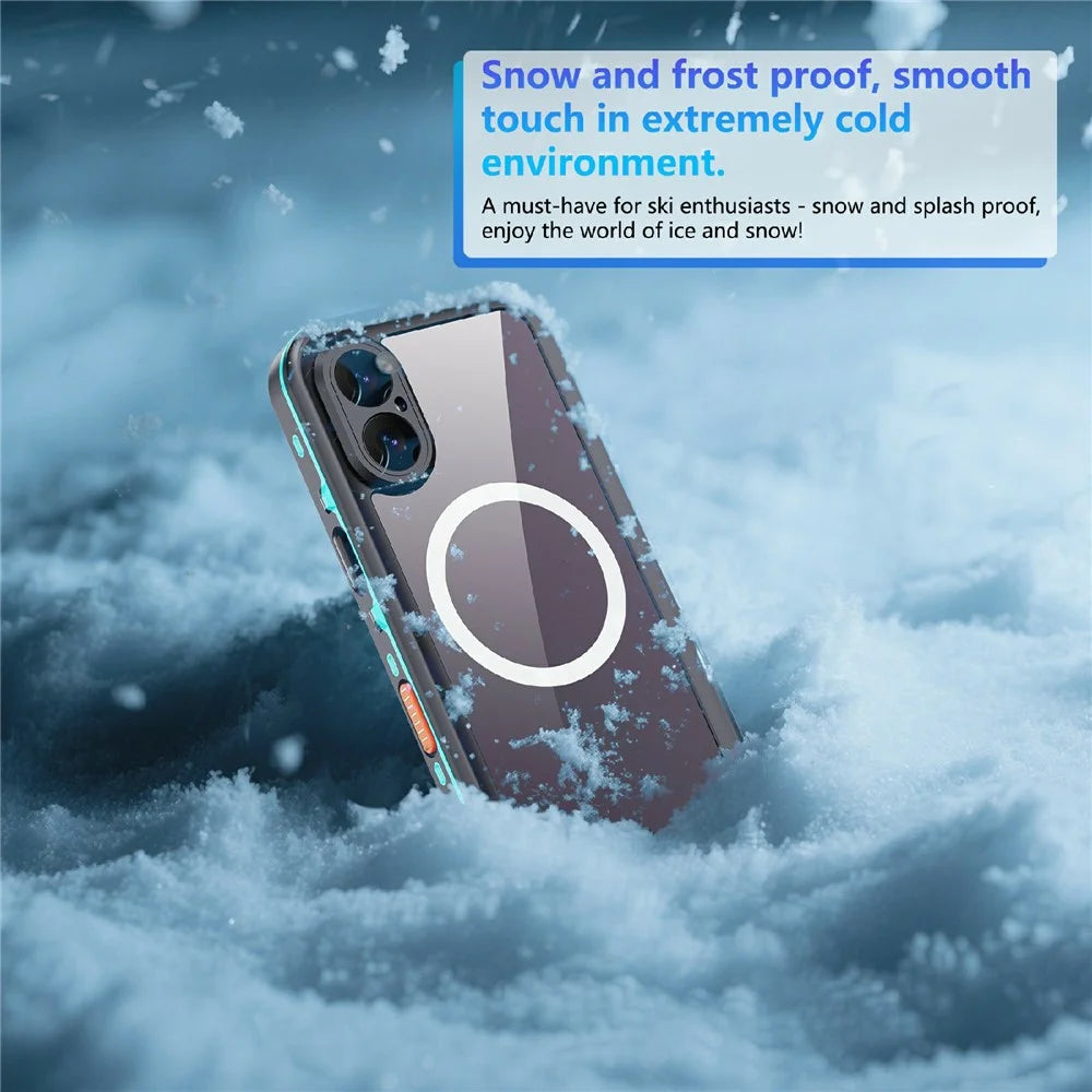 REDPEPPER Dot+ Series For iPhone 17 Cellphone Case Compatible with MagSafe IP68 Waterproof Clear Back Phone Cover - Blue - 7