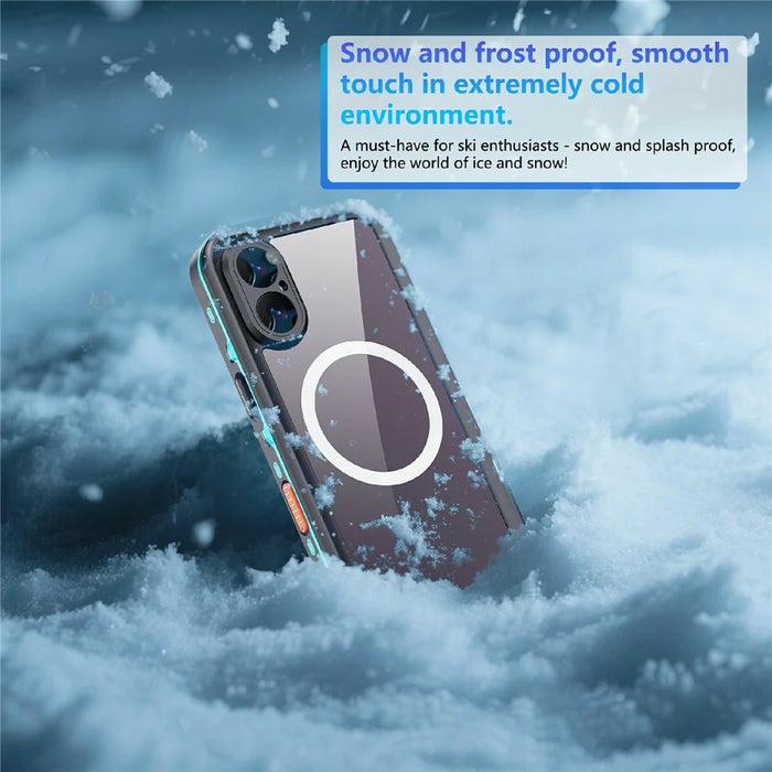 REDPEPPER Dot+ Series For iPhone 17 Cellphone Case Compatible with MagSafe IP68 Waterproof Clear Back Phone Cover - Blue - 7