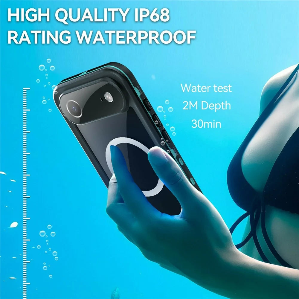 REDPEPPER Dot+ Series For iPhone Air Cellphone Case Compatible with MagSafe IP68 Waterproof Clear Back Phone Cover - Blue - 7