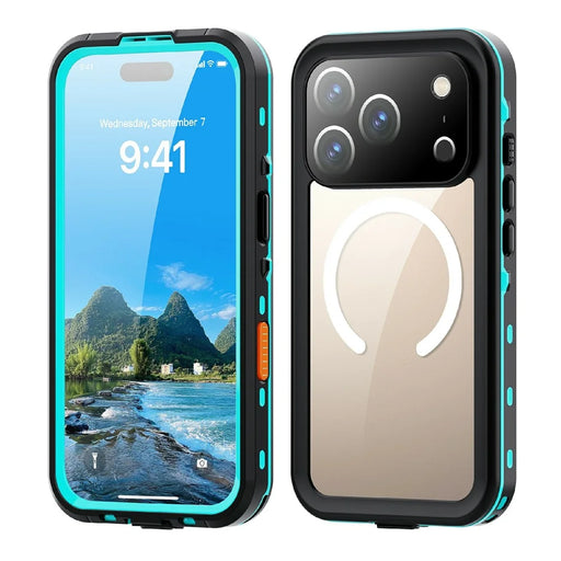 REDPEPPER Dot+ Series For iPhone 17 Pro Cellphone Case Compatible with MagSafe IP68 Waterproof Clear Back Phone Cover - Blue - 1