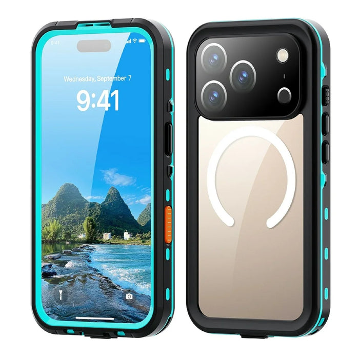 REDPEPPER Dot+ Series For iPhone 17 Pro Cellphone Case Compatible with MagSafe IP68 Waterproof Clear Back Phone Cover - Blue - 1