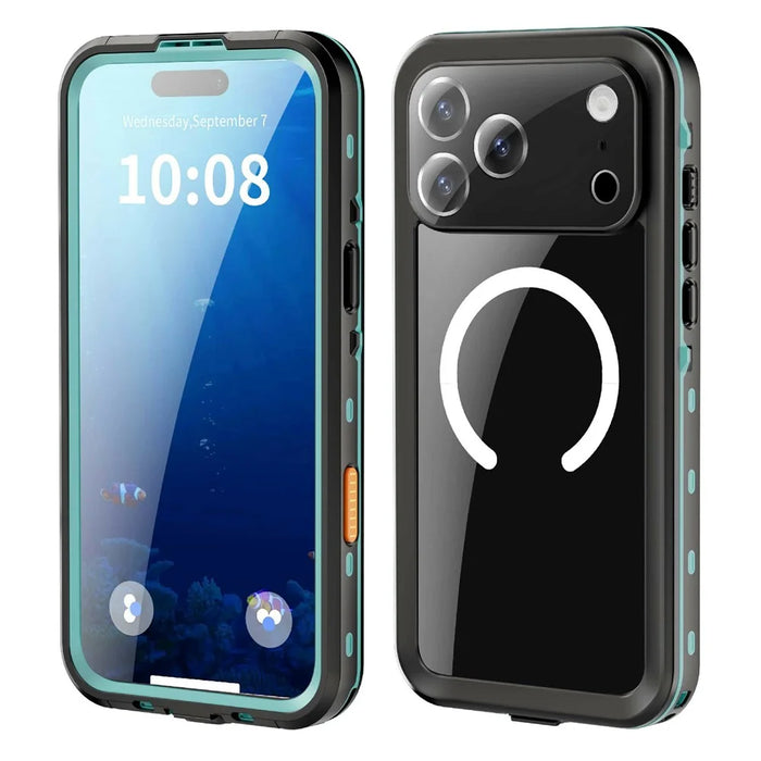 REDPEPPER Dot+ Series For iPhone 17 Pro Max Cellphone Case Compatible with MagSafe IP68 Waterproof Clear Back Phone Cover - Blue - 1