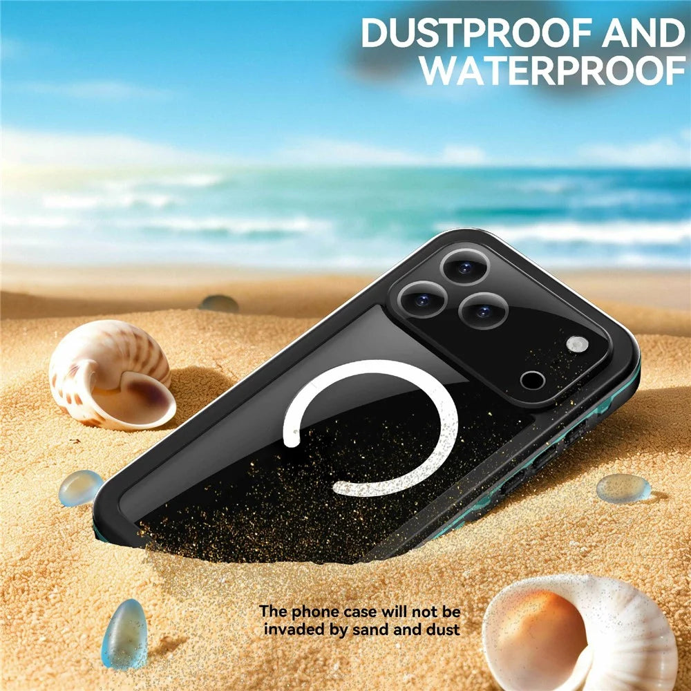 REDPEPPER Dot+ Series For iPhone 17 Pro Max Cellphone Case Compatible with MagSafe IP68 Waterproof Clear Back Phone Cover - Blue - 6