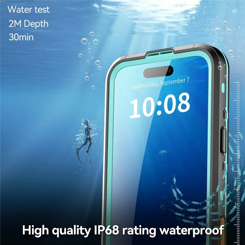 REDPEPPER Dot+ Series For iPhone 17 Pro Max Cellphone Case Compatible with MagSafe IP68 Waterproof Clear Back Phone Cover - Blue - 7