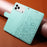 For iPhone 18 Pro Max / 17 Pro Max Case RFID Blocking Imprinted Dog Pattern PU Leather Phone Cover with Wrist Strap - Green - 4