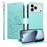 For iPhone 18 Pro / 17 Pro Case RFID Blocking Imprinted Dog Pattern PU Leather Phone Cover with Wrist Strap - Green - 1