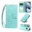 For iPhone 18 Pro / 17 Pro Case RFID Blocking Imprinted Dog Pattern PU Leather Phone Cover with Wrist Strap - Green - 2