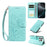 For iPhone 16 Pro Max Case RFID Blocking Imprinted Dog Pattern PU Leather Phone Cover with Wrist Strap - Green - 2
