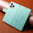 For iPhone 16 Pro Max Case RFID Blocking Imprinted Dog Pattern PU Leather Phone Cover with Wrist Strap - Green - 4
