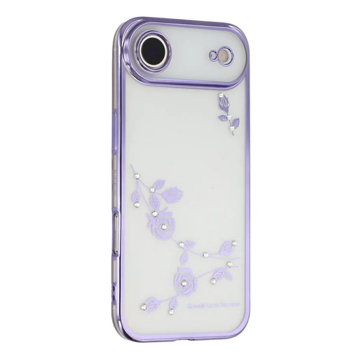 KADEM For iPhone Air Case Flower Rhinestone Decor TPU Phone Cover - Purple - 1