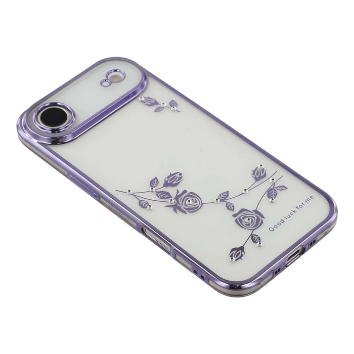 KADEM For iPhone Air Case Flower Rhinestone Decor TPU Phone Cover - Purple - 4