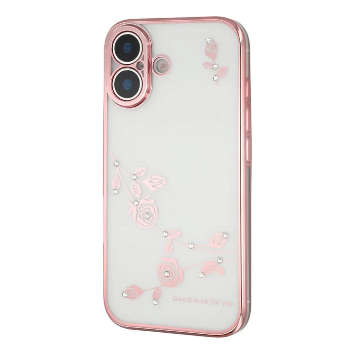 KADEM For iPhone 17 Case Flower Rhinestone Decor TPU Phone Cover - Rose Gold - 4