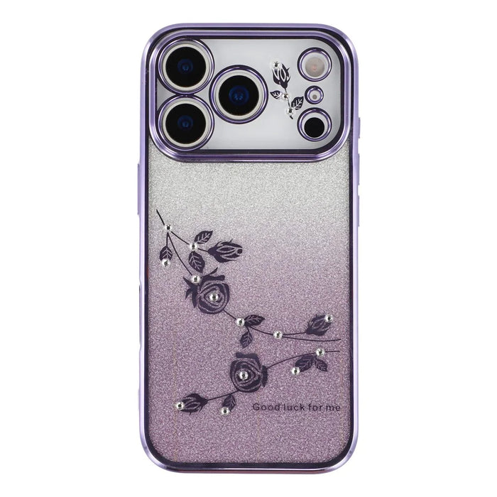 KADEM For iPhone 17 Pro Max Case Flower TPU Flexible Gradient Phone Cover - Purple - 3