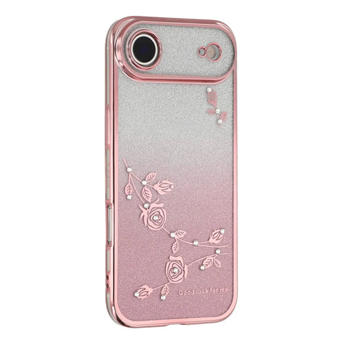 KADEM For iPhone Air Case Flower TPU Flexible Gradient Phone Cover - Rose Gold - 1