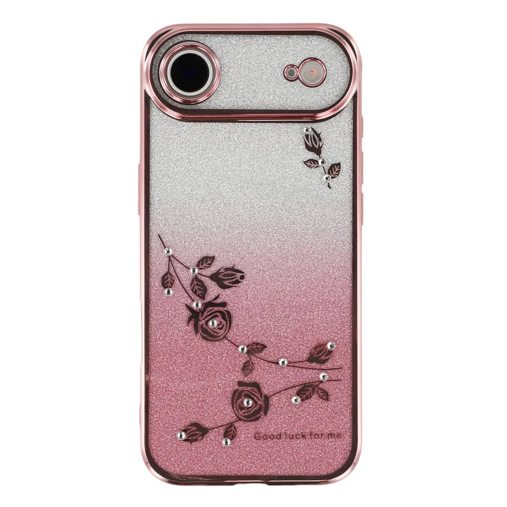 KADEM For iPhone Air Case Flower TPU Flexible Gradient Phone Cover - Rose Gold - 3