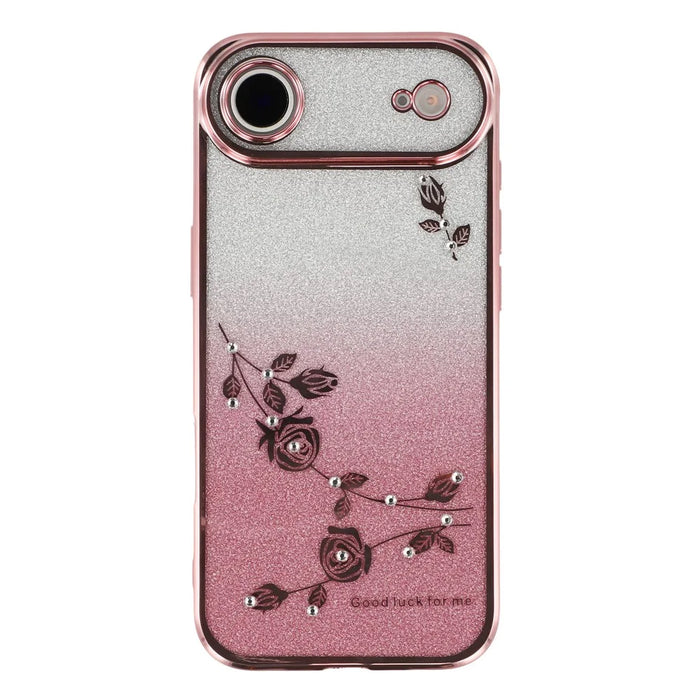 KADEM For iPhone Air Case Flower TPU Flexible Gradient Phone Cover - Rose Gold - 3
