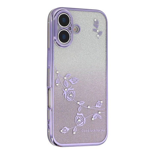 KADEM For iPhone 17 Case Flower TPU Flexible Gradient Phone Cover - Purple - 1