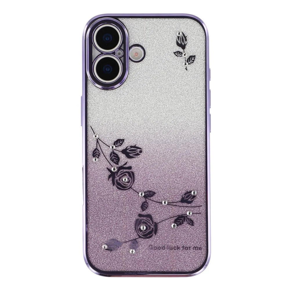KADEM For iPhone 17 Case Flower TPU Flexible Gradient Phone Cover - Purple - 3