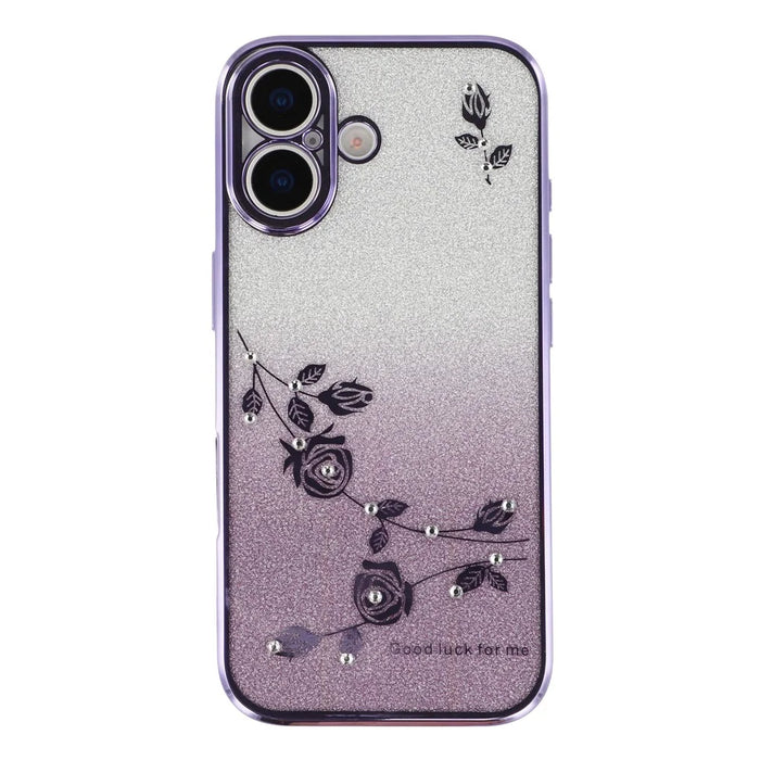 KADEM For iPhone 17 Case Flower TPU Flexible Gradient Phone Cover - Purple - 3