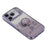 KADEM For iPhone 17 Pro Case Ring Kickstand TPU Flowers Phone Cover Gradient Glitter - Purple - 5
