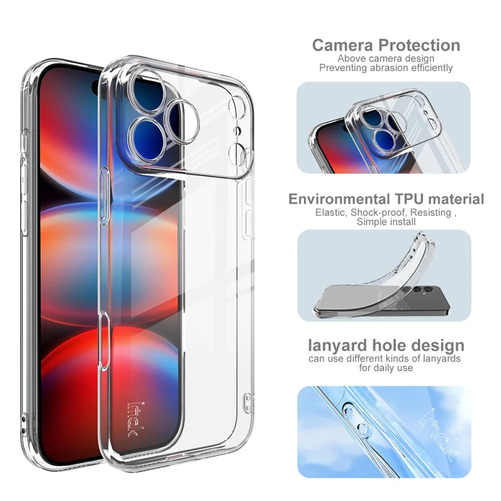 IMAK UX-5 Series For iPhone 17 Pro Case Shockproof TPU Clear Slim Back Shell - 5