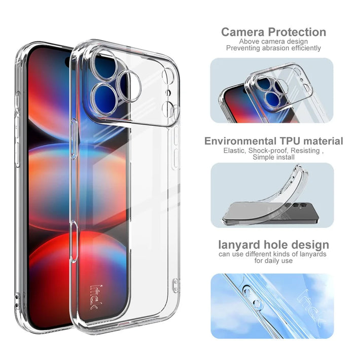 IMAK UX-5 Series For iPhone 17 Pro Case Shockproof TPU Clear Slim Back Shell - 5