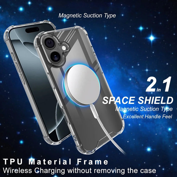 IMAK For iPhone 17 Case Compatible with MagSafe Shockproof PC TPU Clear Phone Cover - 3