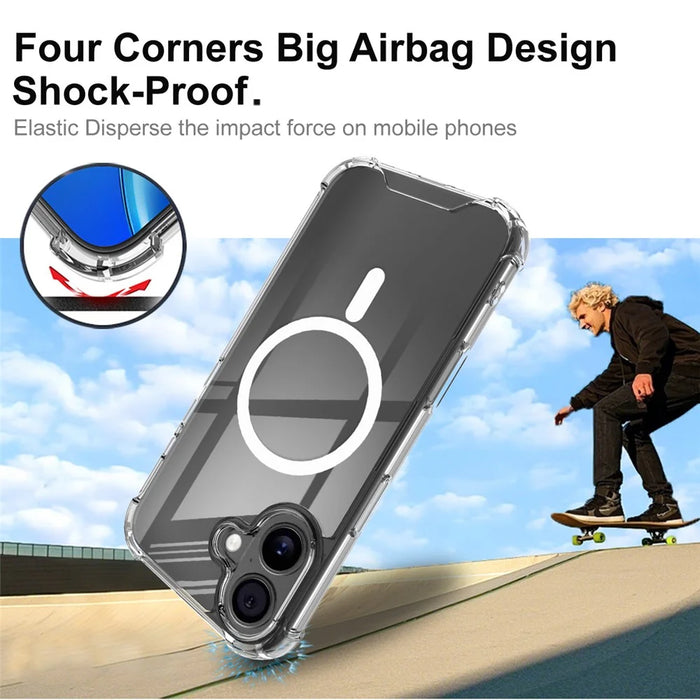 IMAK For iPhone 17 Case Compatible with MagSafe Shockproof PC TPU Clear Phone Cover - 4