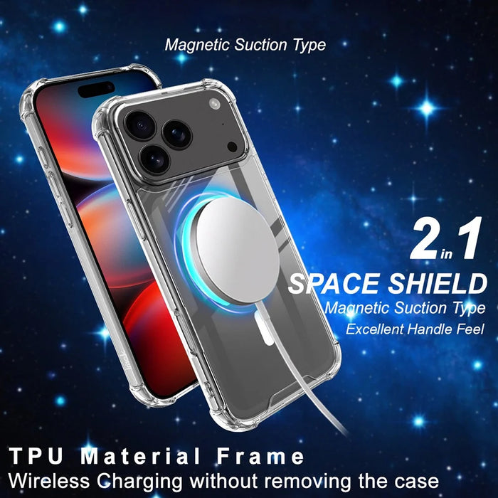 IMAK For iPhone 17 Pro Case Compatible with MagSafe Shockproof PC TPU Clear Phone Cover - 3