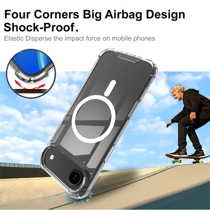IMAK For iPhone Air Case Compatible with MagSafe Shockproof PC TPU Clear Phone Cover - 4