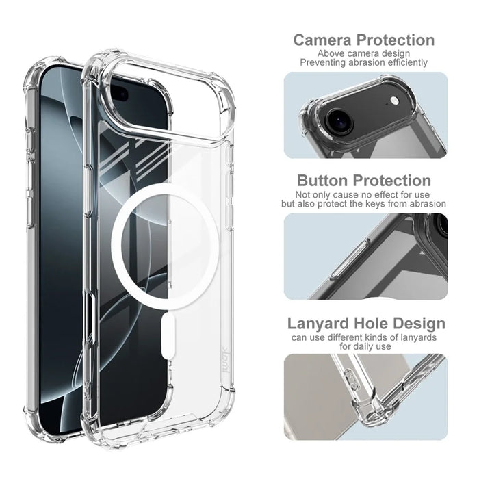 IMAK For iPhone Air Case Compatible with MagSafe Shockproof PC TPU Clear Phone Cover - 5