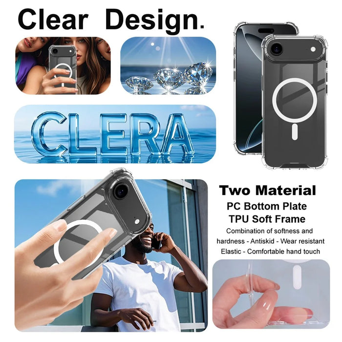 IMAK For iPhone Air Case Compatible with MagSafe Shockproof PC TPU Clear Phone Cover - 6