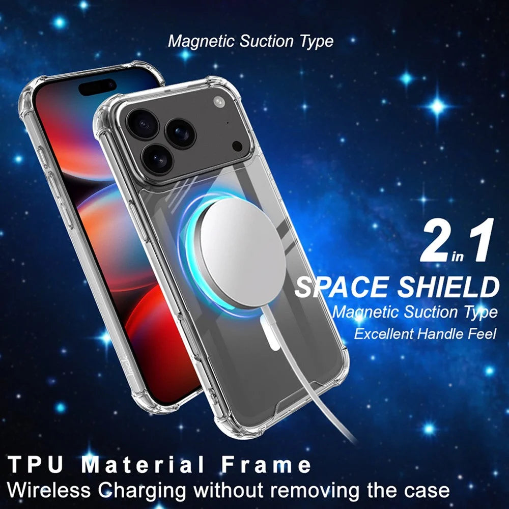 IMAK For iPhone 17 Pro Max Case Compatible with MagSafe Shockproof PC TPU Clear Phone Cover - 3