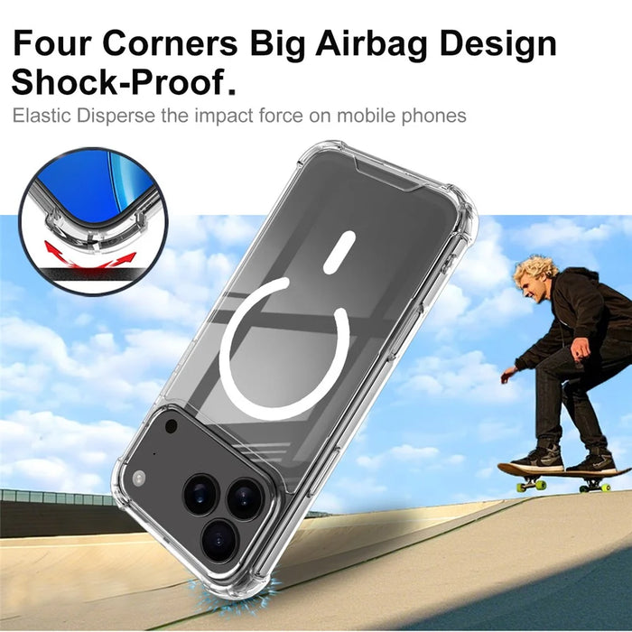 IMAK For iPhone 17 Pro Max Case Compatible with MagSafe Shockproof PC TPU Clear Phone Cover - 4