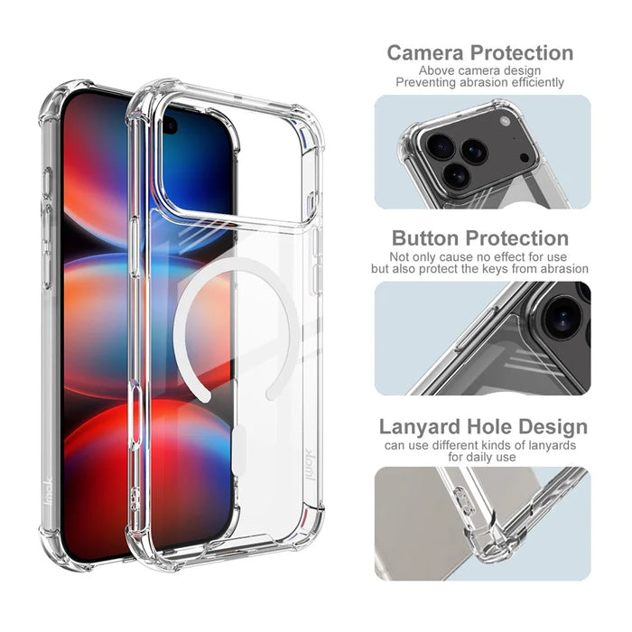 IMAK For iPhone 17 Pro Max Case Compatible with MagSafe Shockproof PC TPU Clear Phone Cover - 5
