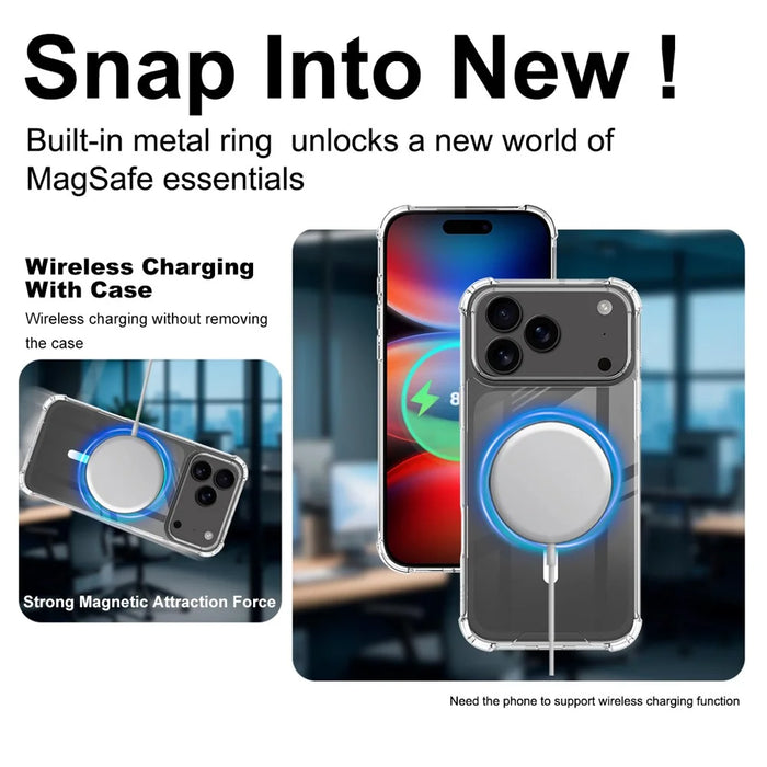 IMAK For iPhone 17 Pro Max Case Compatible with MagSafe Shockproof PC TPU Clear Phone Cover - 7