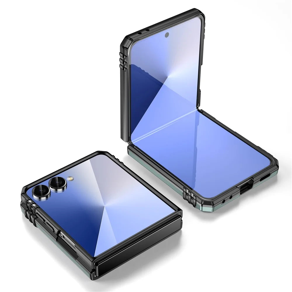 For Samsung Galaxy Z Flip8 / Z Flip7 5G Case Kickstand Slide Lens Lid PC + TPU Drop-Proof Phone Cover - Green - 2