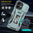 For iPhone 17 Case Kickstand Slide Lens Lid PC + TPU Drop-Proof Phone Cover - Green - 3