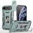 For iPhone Air Case Kickstand Slide Lens Lid PC + TPU Drop-Proof Phone Cover - Green - 1