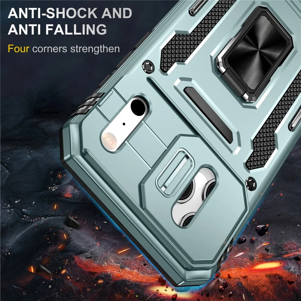 For iPhone 17 Pro Max Case Kickstand Slide Lens Lid PC + TPU Drop-Proof Phone Cover - Green - 4