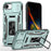 For iPhone 17e / 16e Case Kickstand Slide Lens Lid PC + TPU Drop-Proof Phone Cover - Green - 1
