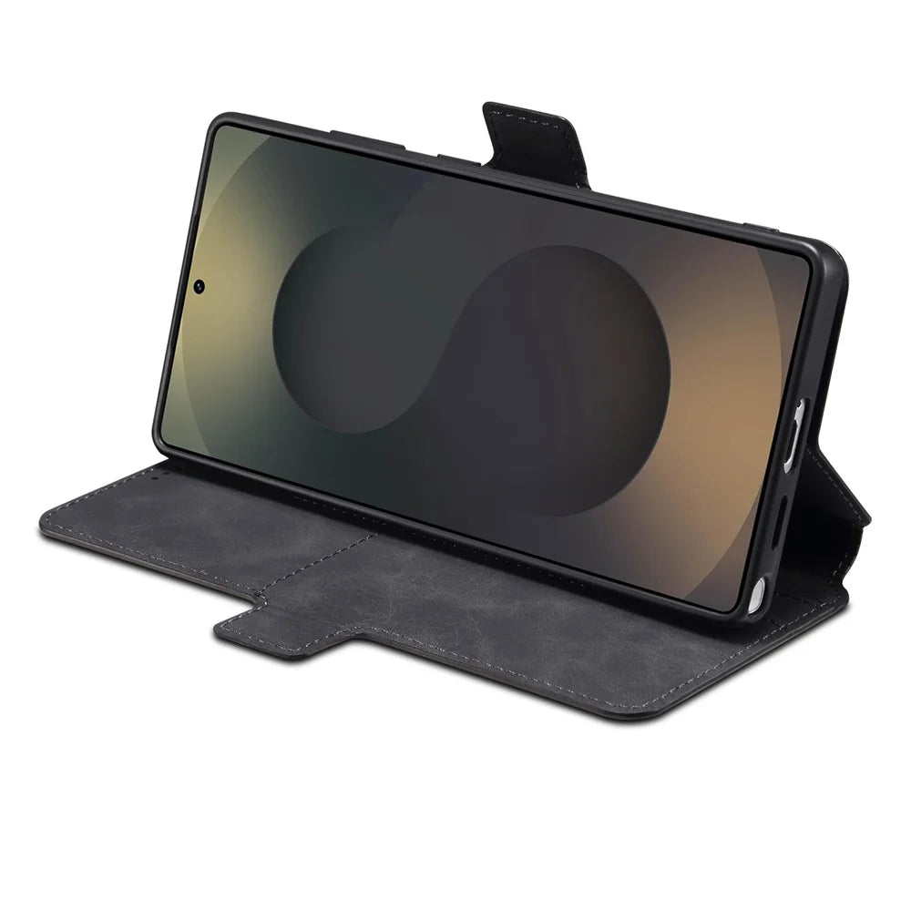 DENIOR B06 For Samsung Galaxy S24 Ultra Case Magnetic Detachable Wallet Stand Leather + TPU Phone Cover - Black - 2