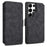 DENIOR B06 For Samsung Galaxy S25 Ultra Case Magnetic Detachable Wallet Stand Leather + TPU Phone Cover - Black - 1
