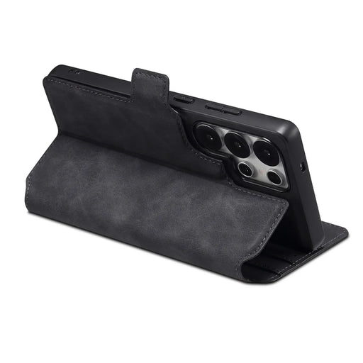DENIOR B06 For Samsung Galaxy S25 Ultra Case Magnetic Detachable Wallet Stand Leather + TPU Phone Cover - Black - 2