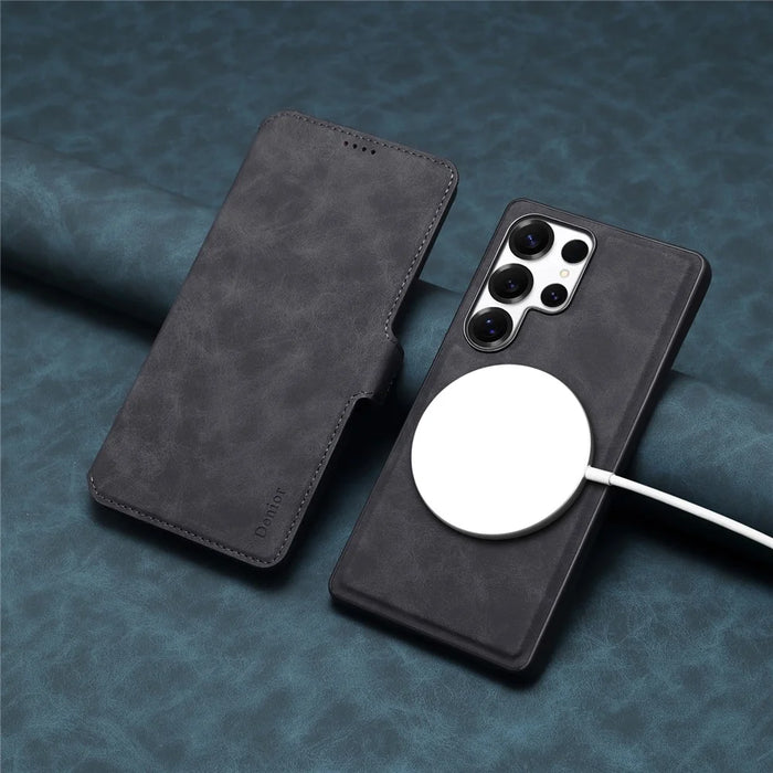 DENIOR B06 For Samsung Galaxy S25 Ultra Case Magnetic Detachable Wallet Stand Leather + TPU Phone Cover - Black - 5