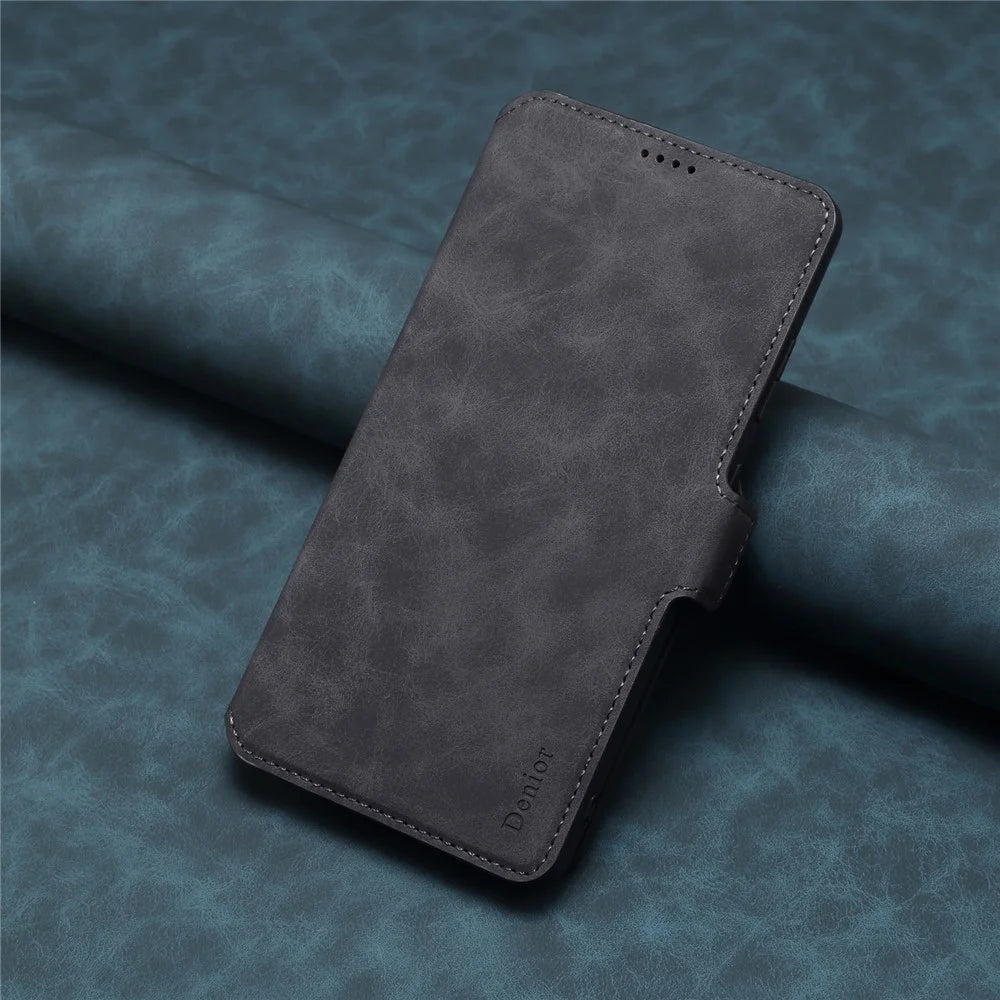 DENIOR B07 For Samsung Galaxy S24 Ultra Case Leather + PC Magnetic Detachable Wallet Phone Cover - Black - 6