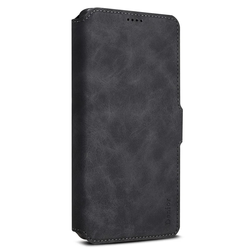 DENIOR B07 For Samsung Galaxy S24 Ultra Case Leather + PC Magnetic Detachable Wallet Phone Cover - Black - 7
