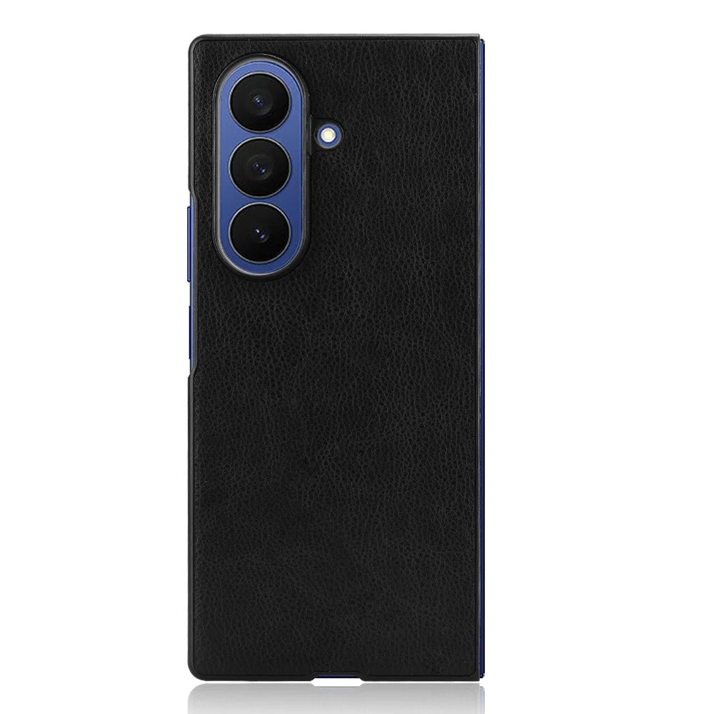 For Samsung Galaxy Z Fold7 5G Case Litchi Texture PU Leather + PC Phone Cover - Black - 2