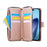 For iPhone 18 Pro / 17 Pro Case Zipper Wallet Rhombus PU Leather Crossbody Phone Cover - Rose Gold - 3